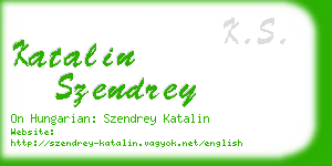 katalin szendrey business card